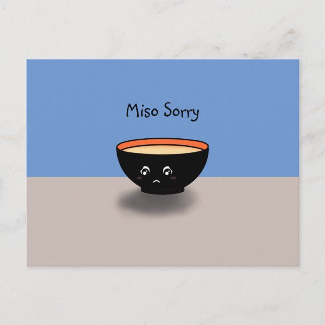 "Miso Förlåt"-apologikort (Blue/Beige) Vykort (Framsida)
