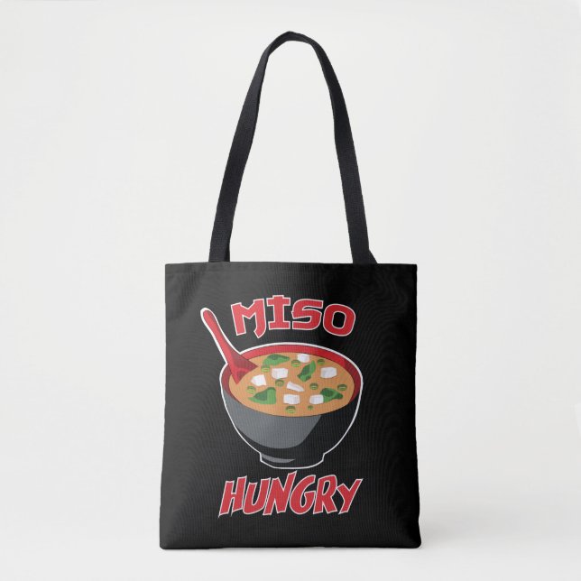 Miso Hungrig Funny Food Kawaii Tygkasse (Framsida)