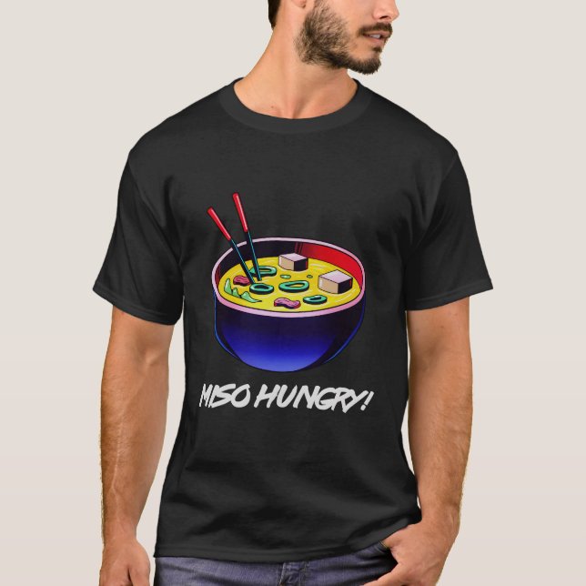Miso Hungrigare Kawaii Misoshiru Japanska Soppa Da T Shirt (Framsida)