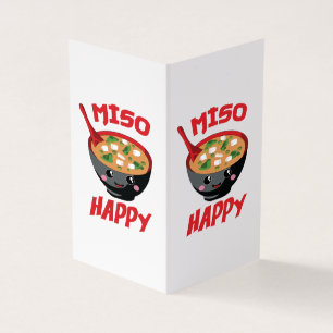 Miso Lycklig Funny Food Kawaii Kort