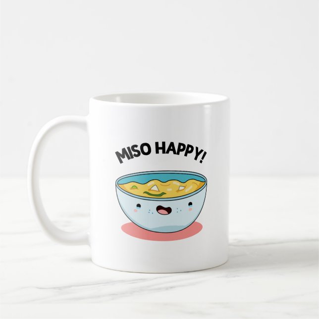 Miso Lycklig Funny Soppa Pun Kaffemugg (Vänster)