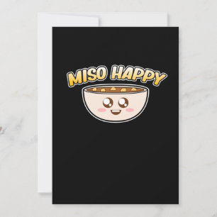 Miso Lycklig Ramen Anime Kawaii Ramen Noodles Älsk Inbjudningar