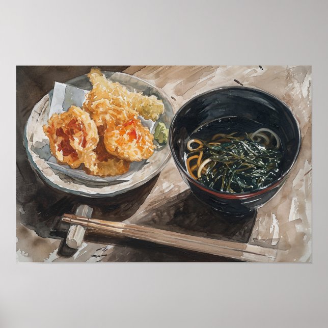 Miso-soppa och Tempura Poster (Framsidan)