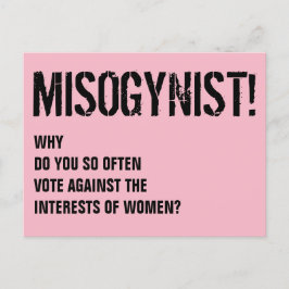 Misogynistiska röster mot kvinnor vykort