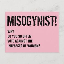 Misogynistiska röster mot kvinnor vykort