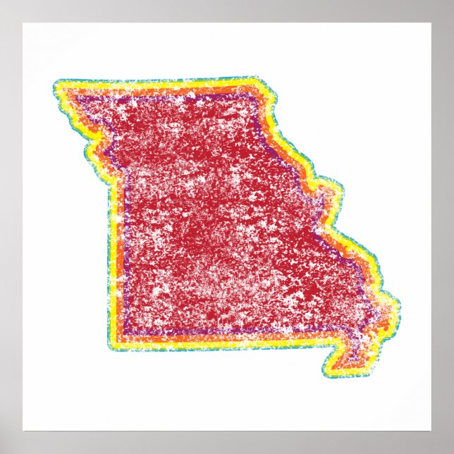 Misouri färg grunge poster (Framsidan)