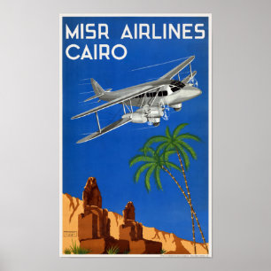 MISR Airlines Cairo Egypten Vintage affisch 1935