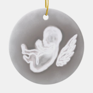 Misriage Memorial Ultrasound Snö Angel Julgransprydnad Keramik