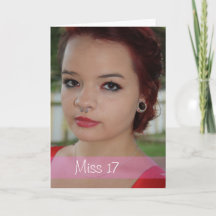 Miss 17, 17-årsdag Fotofödelsedagsgratulationskort