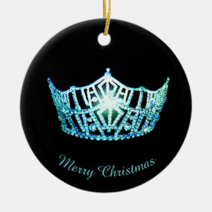Miss America Aqua Krona Round Ornament