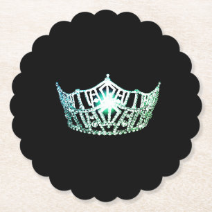 Miss America Aqua Krona Sclpd Papper Underlägg