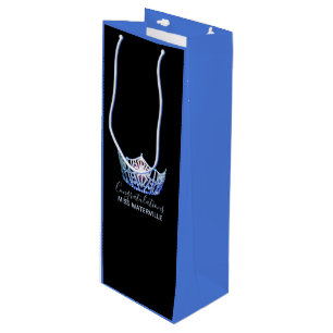 Miss America Blue Krona 2-Tone Gift Bag-Tall