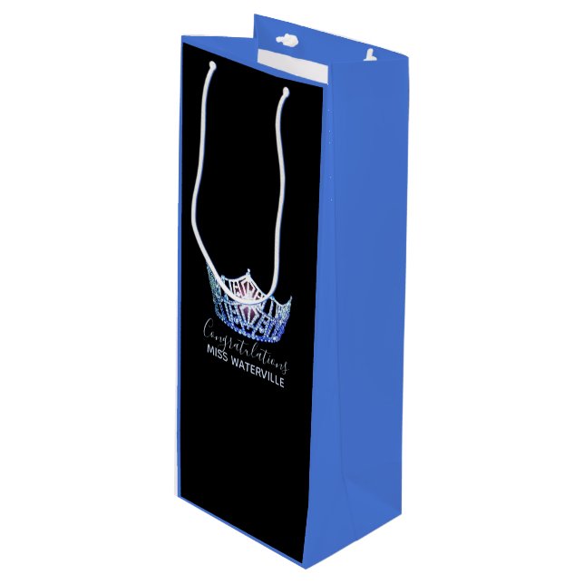 Miss America Blue Krona 2-Tone Gift Bag-Tall (Framsidan Vinklad)