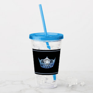 Miss America Blue Krona Acrylic Tumbler Take Away Mugg