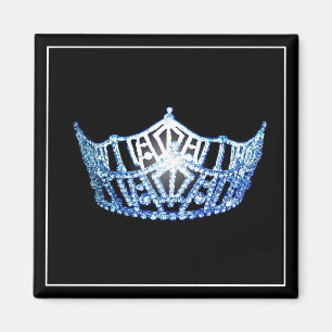 Miss America Blue Krona Square Magnet
