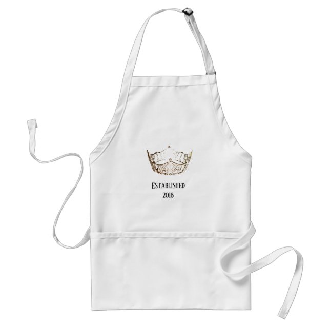 Miss America Gold Crown Apron Date-Established Förkläde (Framsidan)
