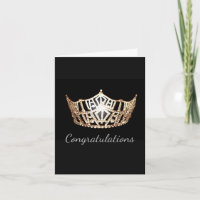 Miss America Guld Krona Greeting Card-Gratulerar
