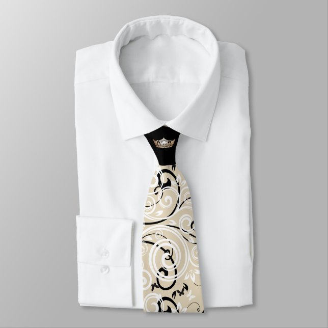 Miss America Guld Krona Rulla Print Tie Slips (Bunden)