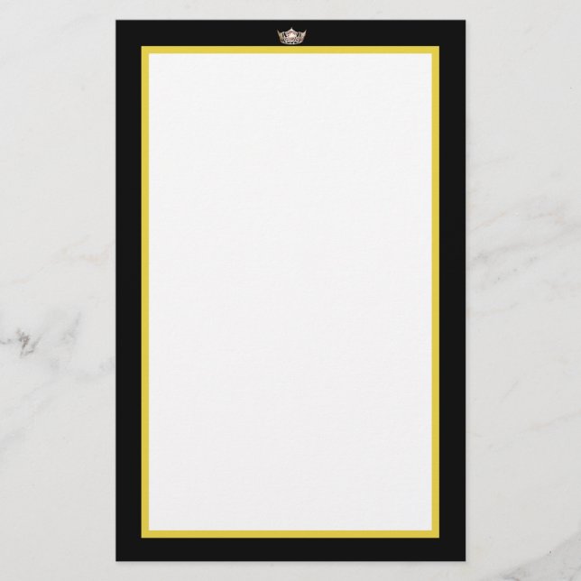 Miss America Guld Krona Stationery Papper (Framsida)