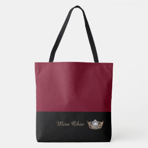 Miss America Guld Krona Tote Bag LRGE Crimson Tygkasse