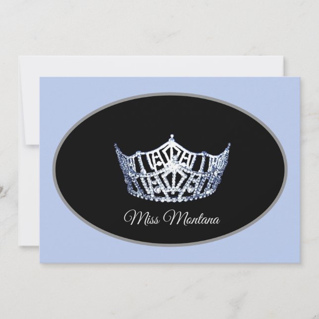 Miss America Krona Flat Note Cards-Blue Anteckningskort (Framsida)