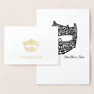 Miss America Krona Gold Foil - tackkort Folierat Kort