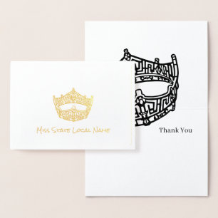 Miss America Krona Gold Foil - tackkort Folierat Kort