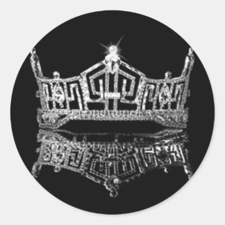 Miss America Krona Runt Klistermärke