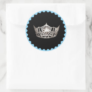 Miss America Krona Stickers Runt Klistermärke