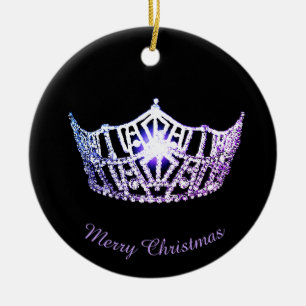 Miss America Lavender Krona Round Ornament