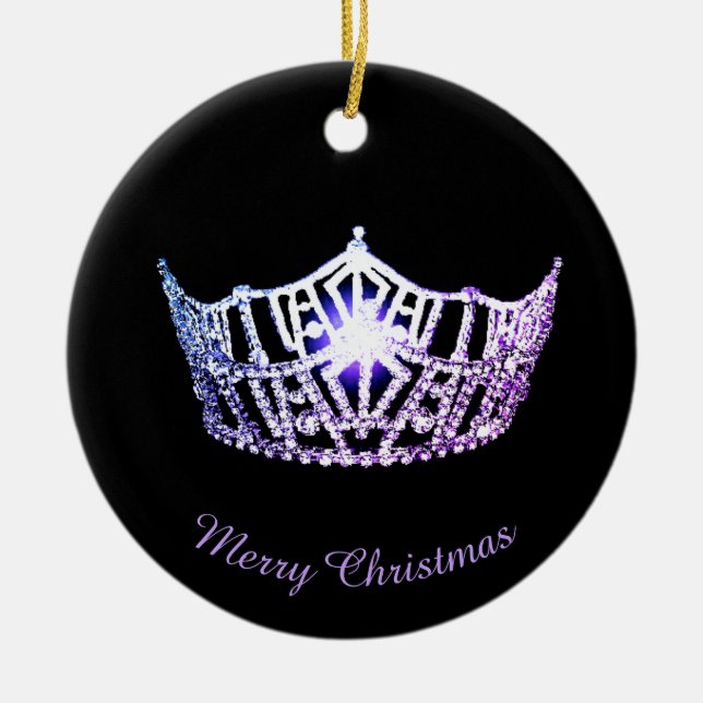 Miss America Lavender Krona Round Ornament (Framsidan)