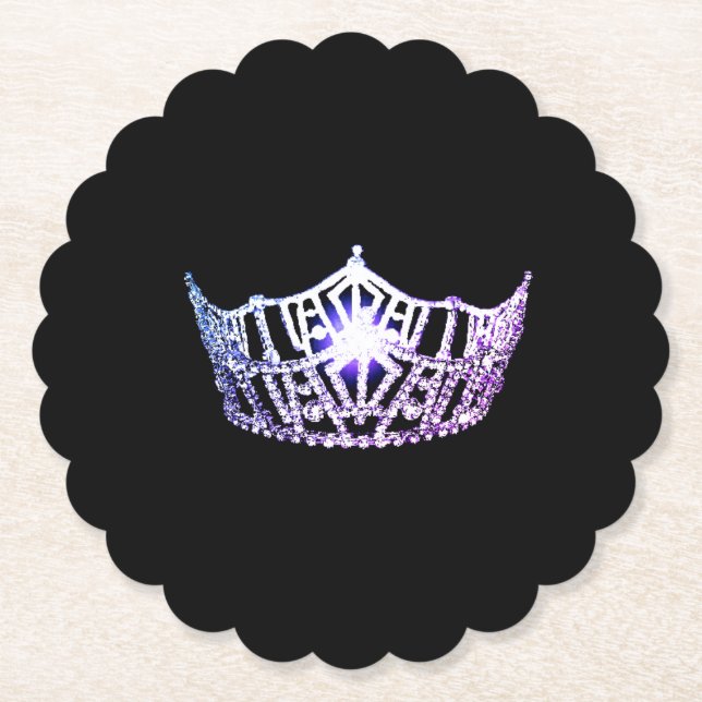 Miss America Lavender Krona Sclpd Papper Underlägg (Framsida)