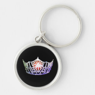 Miss America Lavender Silver Krona Metall Nyckelri Rund Silverfärgad Nyckelring