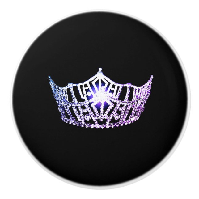 Miss America Lilac Krona Ceramic Cabinet Knob Knopp (Framsidan)