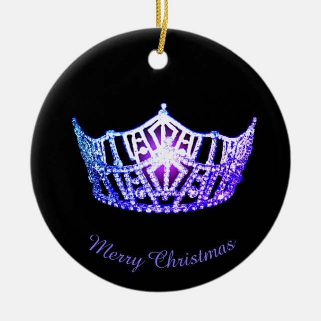 Miss America Miami Krona Round Ornament (Framsidan)