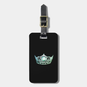 Miss America Mint Krona Luggage Tag-Lodrät Bagagebricka