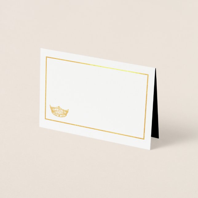 Miss America Namn Place Card Guld Foiled Krona Folierat Kort (Framsida)