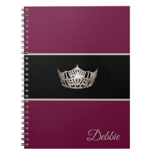 Miss America Notebook Skönhetstävling Silver Krona Anteckningsbok