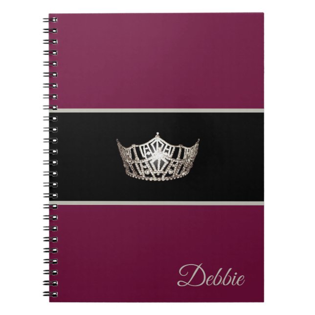Miss America Notebook Skönhetstävling Silver Krona Anteckningsbok (Framsidan)