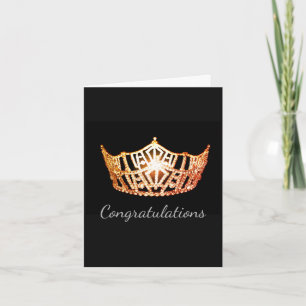 Miss America Orange Krona Greeting Card-Gratulerar Kort