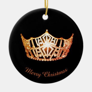Miss America Orange Krona Round Ornament