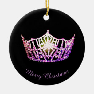 Miss America Orchid Krona Round Ornament