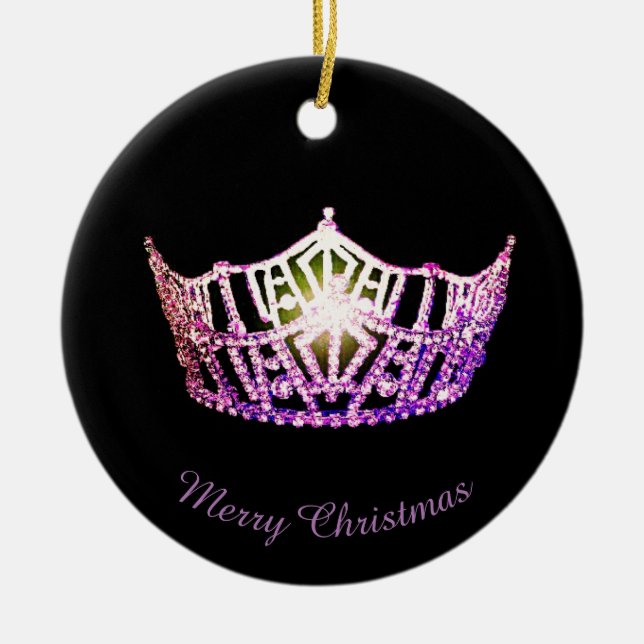 Miss America Orchid Krona Round Ornament (Framsidan)