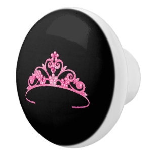 Miss America Princess Krona Ceramic Cabinet Knob Knopp