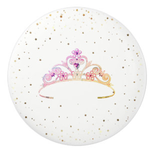 Miss America Princess Krona Ceramic Cabinet Knob Knopp