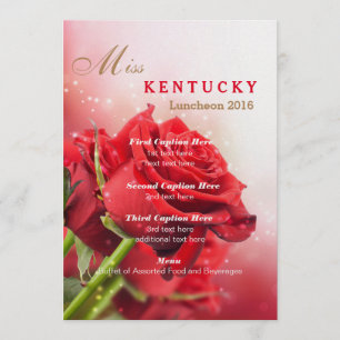 Miss America Röd ros Luncheon Program Card