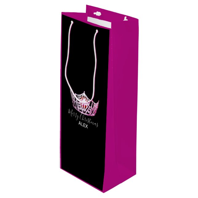 Miss America Rosa Krona Fuchsia Gift Bag-jul (Framsidan Vinklad)