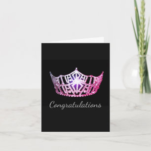 Miss America Rosa Krona Greeting Card-Gratulerar b Kort