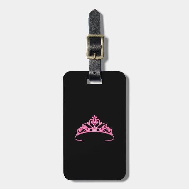 Miss America Rosa Tiara Luggage Tag-Lodrät Bagagebricka (Vertikal Framsida)
