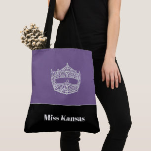 Miss America Silver Crown Tote Bag-Stor Tygkasse